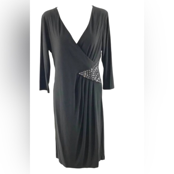 Metaphor Dresses | Methaphor Black Faux Wrap - Picture 4 of 11